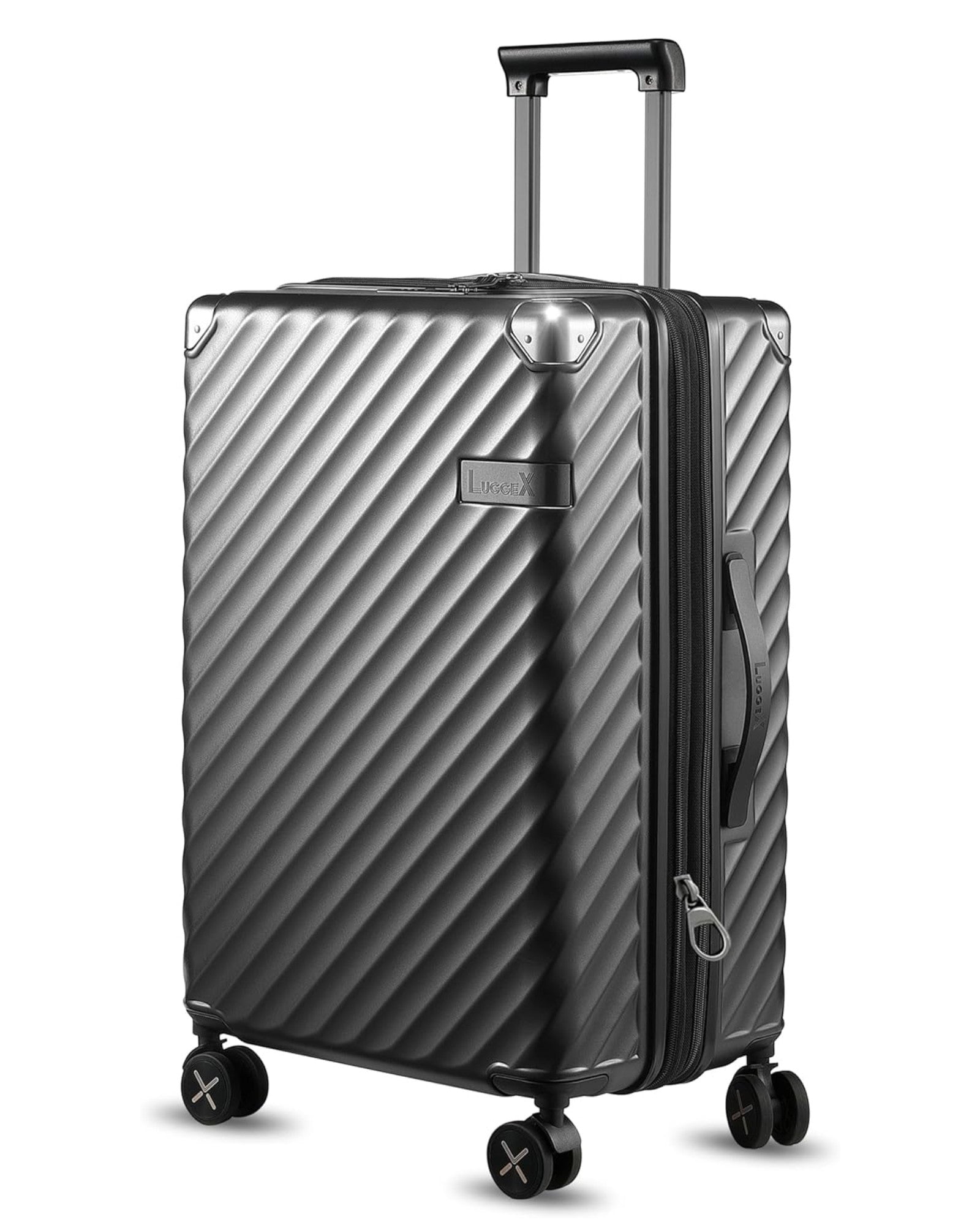 Stylish 100% Polycarbonate Checked Luggage - Durable Hard-Shell Lightweight Travel Bag for Airplane Cabin, Fashionable Design with Premium Quality
#color_black