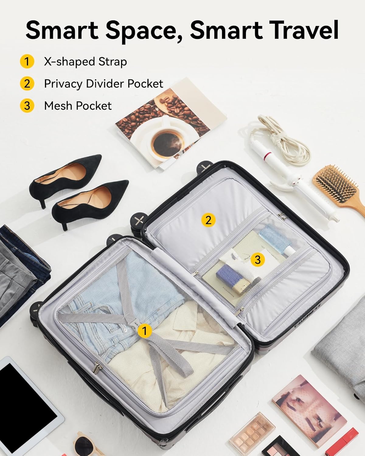 Best Expandable Luggage Set with Internal View - Durable Design, Spacious Compartments, Organized Travel Storage Solution for Enhanced Packing Efficiency
