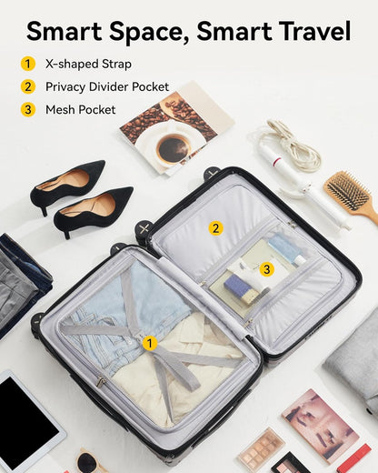 Best Expandable Luggage Set with Internal View - Durable Design, Spacious Compartments, Organized Travel Storage Solution for Enhanced Packing Efficiency
