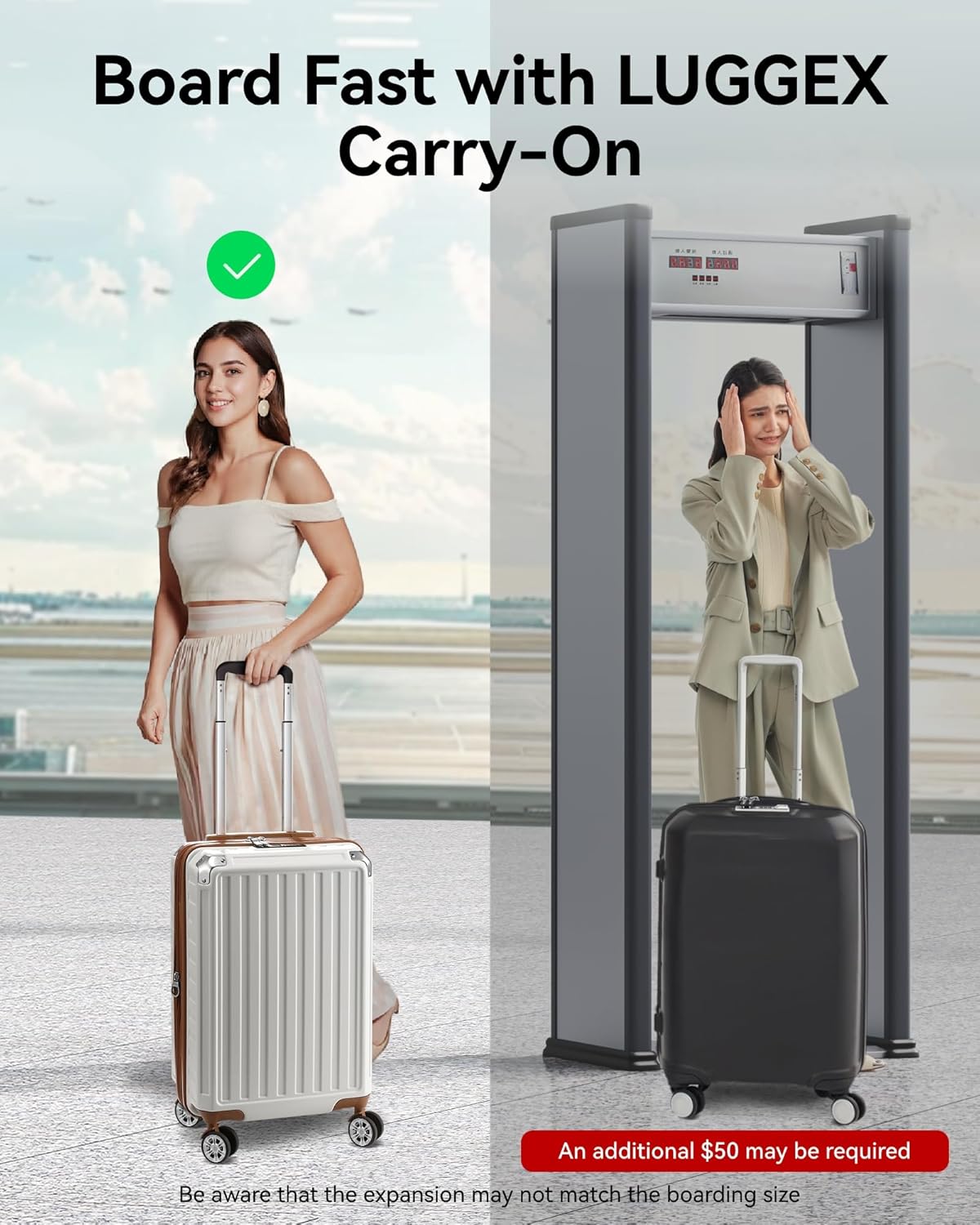 Aluminum Carry-On Luggage for Fashionable Airport Travel
#color_gun
