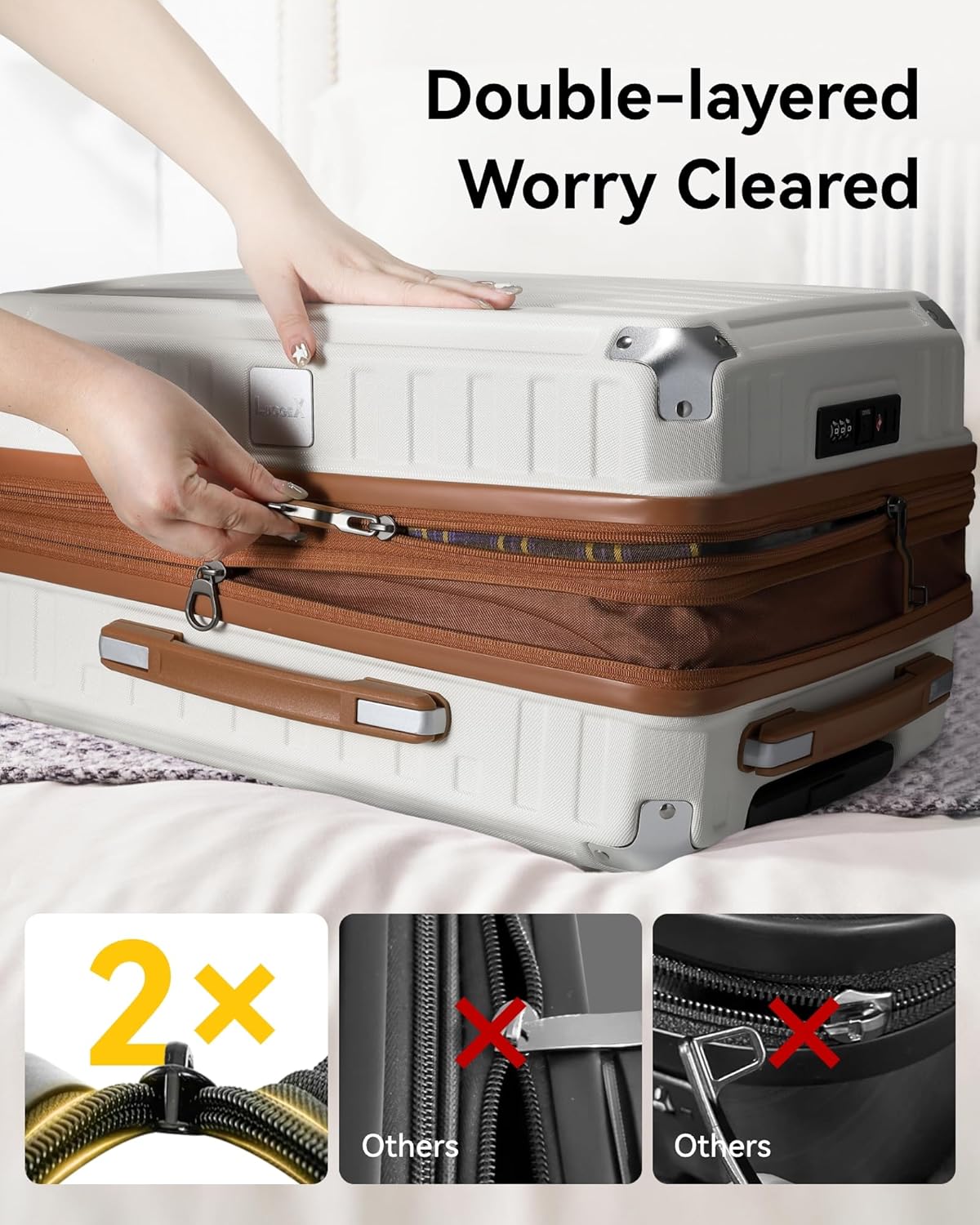 Aluminum Carry-On Luggage with Double-Layered Zipper Protection for Worry-Free Travel
#color_gun
