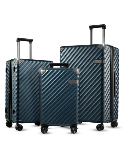 Premium 100% Polycarbonate Hardshell Luggage Set - Aluminum-Reinforced Frame, Lightweight and Durable Suitcases with Fashionable Travel Design

