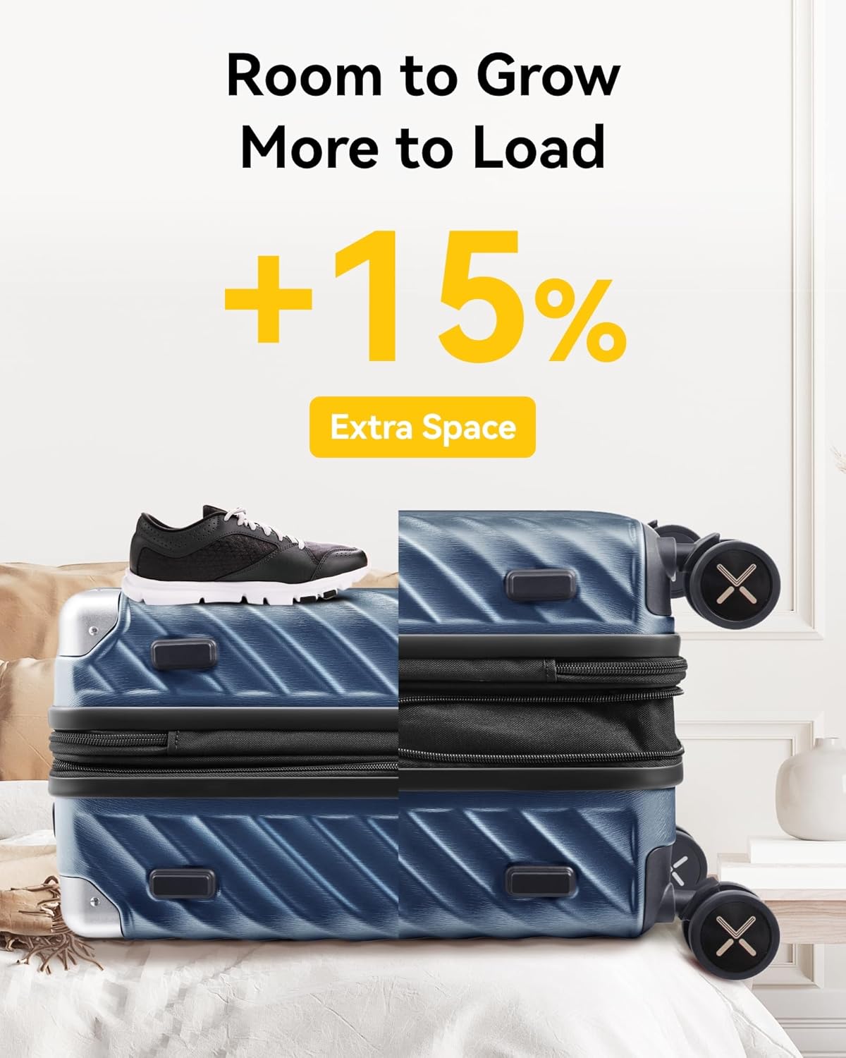 Best Expandable Luggage Set for Airport Travel - Durable, Spacious & Lightweight with Extended View Design
