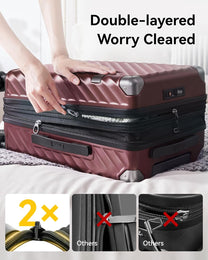 Compact luggage with TSA lock, textured scratch-resistant shell, 360° spinner wheels, interior compression straps, and telescopic handle for seamless air travel
