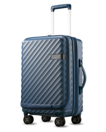 Lightweight carry-on luggage with 360° spinner wheels, TSA-approved lock, and durable polycarbonate shell for airline-compliant travel.
