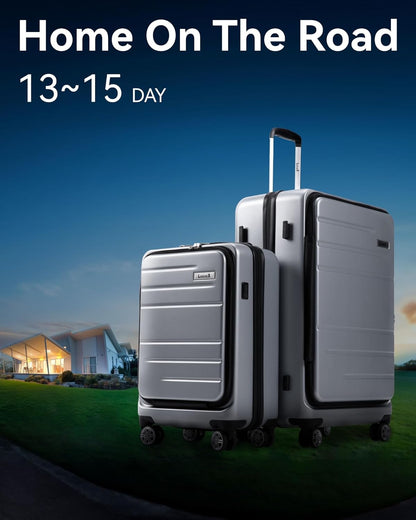 22x14x9 Inch  Luggage Set with 100% Polycarbonate Hard Shell, Laptop-Friendly Compartment & Fashion-Forward Design for Stylish Travelers
