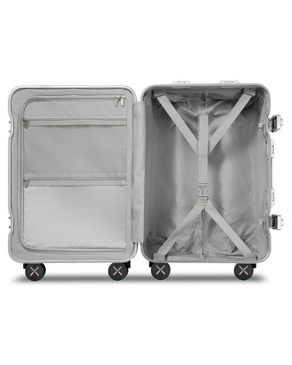 Zipperless Aluminum Carry-On Luggage, Durable TSA-Approved Design, Lightweight Travel Luggage for Modern Adventurers | Secure Spinner Wheels & Modern Aesthetic 