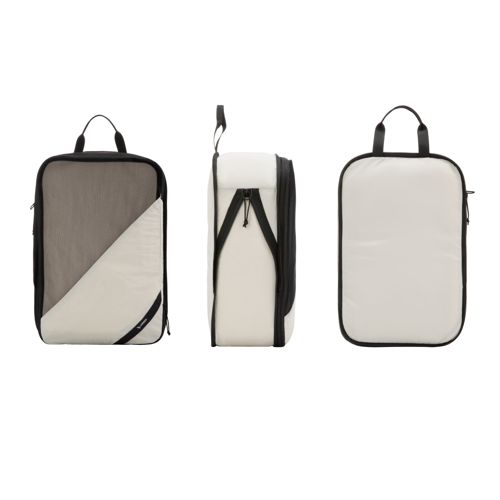 LUGGEX L compression packing cube measuring 14.6 x 10 x 3.7 inches, large travel organizers for pants and folded clothing #show