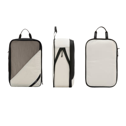 LUGGEX L compression packing cube measuring 14.6 x 10 x 3.7 inches, large travel organizers for pants and folded clothing #show