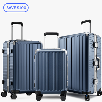 Luggex Fast Access Luggage Set | Zipperless, Maximum Security & Sleek (20/24/28) Zipperless SAVE_100