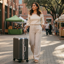 LUGGEX Zipperless aluminum 24-inch check-in luggage with reinforced corners, dual TSA-approved locks, removable privacy divider, and shock-absorbing spinner wheels. 