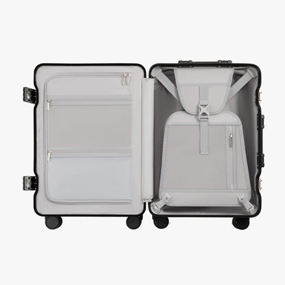LUGGEX suitcases feature a thoughtfully designed interior layout with a removable divider, mesh organization pockets, a built-in wet-dry compartment to isolate moisture, and adjustable compression straps for secure, stable packing. #color_olive_green #show