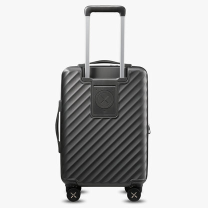 Front-open carry-on luggage with cup holder back view #show