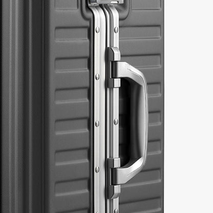 LUGGEX aluminum frame luggage suitcase set, 20-inch carry-on and 28-inch checked luggage with comfort grip side handle and smooth rebound design
