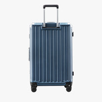 LUGGEX aluminum frame luggage suitcase set, 20-inch carry-on and 28-inch checked luggage back view with telescopic handle and spinner wheels
