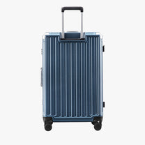 LUGGEX aluminum frame luggage suitcase set, 20-inch carry-on and 28-inch checked luggage back view with telescopic handle and spinner wheels
