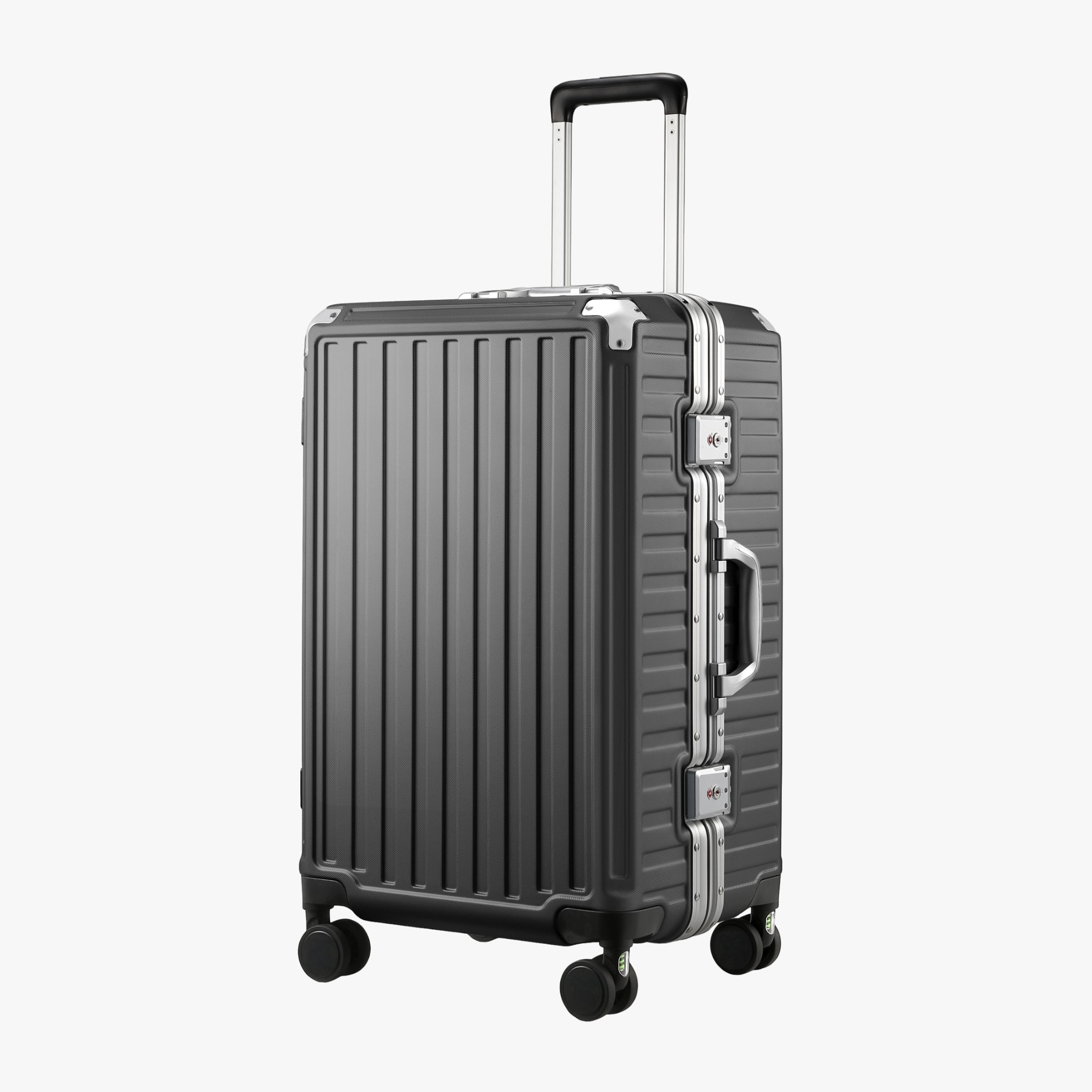 LUGGEX 20-inch aluminum frame carry-on luggage with zipperless TSA lock and spinner wheels
#color_charcoal