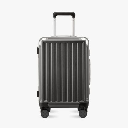 LUGGEX 20-inch aluminum frame carry-on luggage suitcase with TSA lock and spinner wheels
#color_charcoal