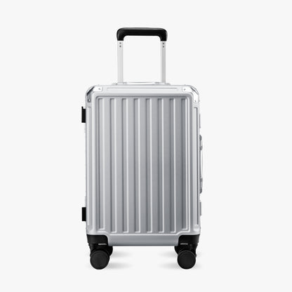 LUGGEX 20-inch aluminum frame carry-on luggage suitcase with TSA lock and spinner wheels
#color_silver-gray
