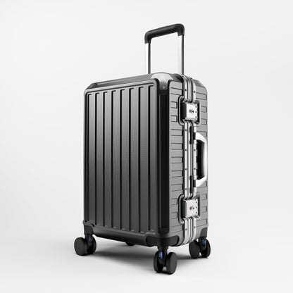 LUGGEX 20-inch aluminum-frame zipperless carry-on suitcase with TSA lock and spinner wheels
#color_charcoal
