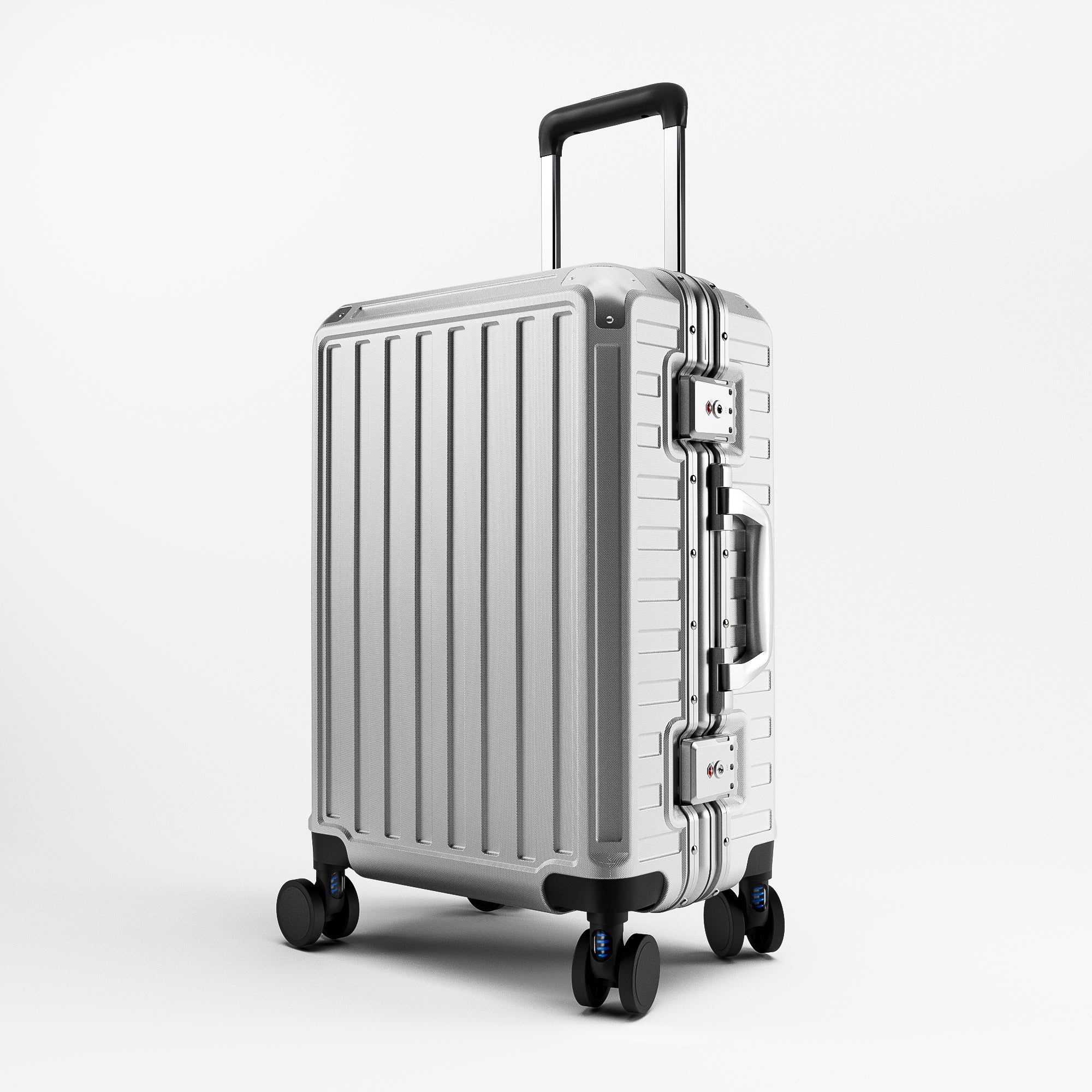 carry silver ZX Zipperless Polycarbonate & Aluminum Luggage | Secure Frame