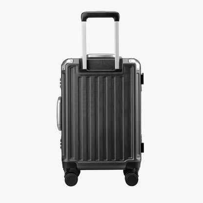 Rear view of LUGGEX 20-inch aluminum-frame suitcase with telescopic handle
#color-charcoal