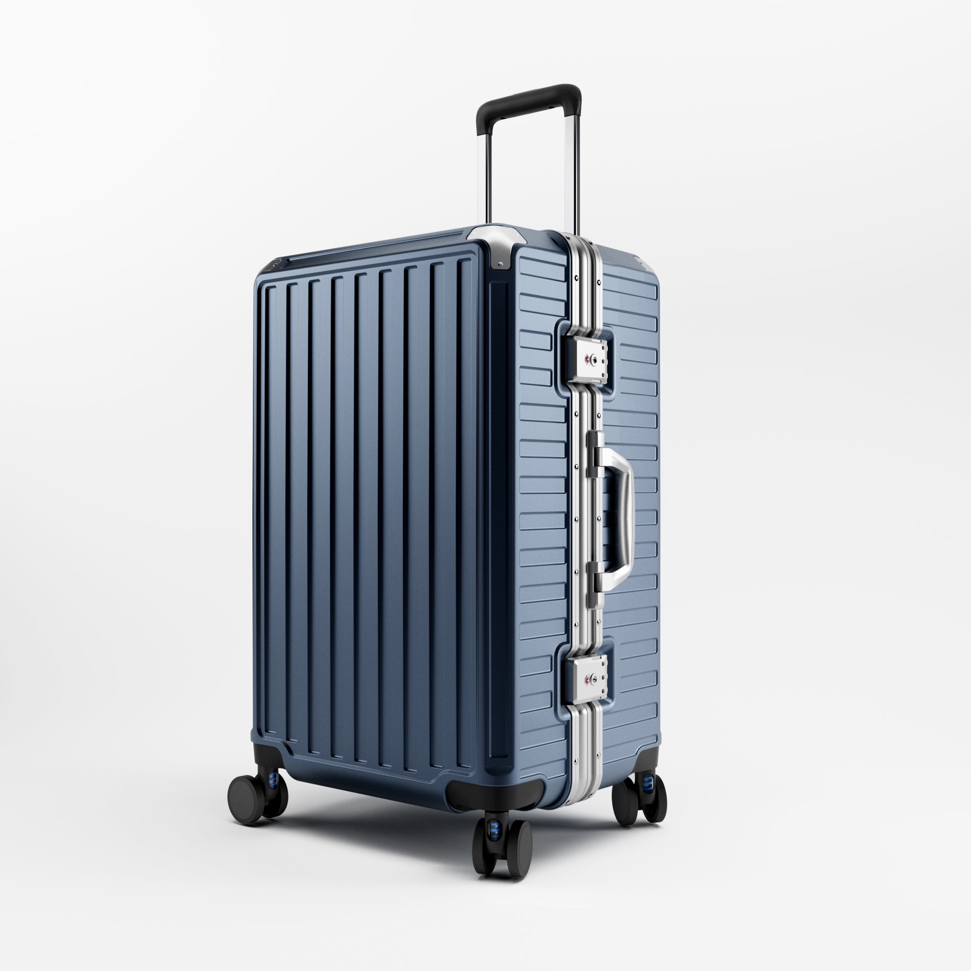 LUGGEX 24-inch aluminum-frame zipperless check-in suitcase with TSA-approved lock and smooth spinner wheels
