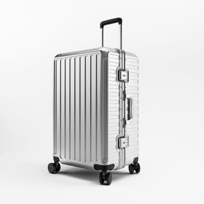LUGGEX 24-inch aluminum-frame zipperless check-in  suitcase with TSA-approved lock and smooth spinner wheels 
