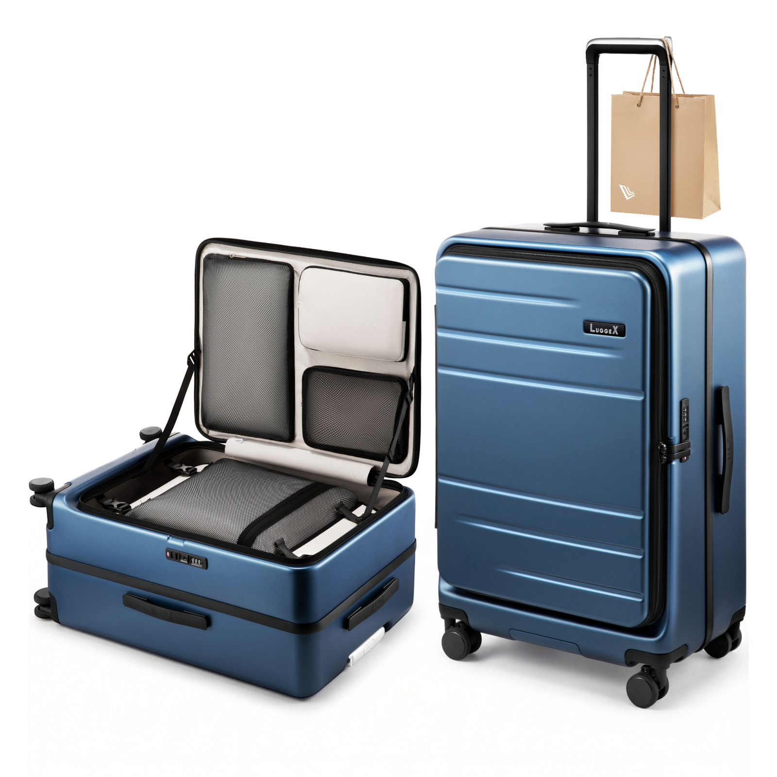 100% polycarbonate hard shell, and reinforced aluminum frame for durable protection and long-term travel use. 
