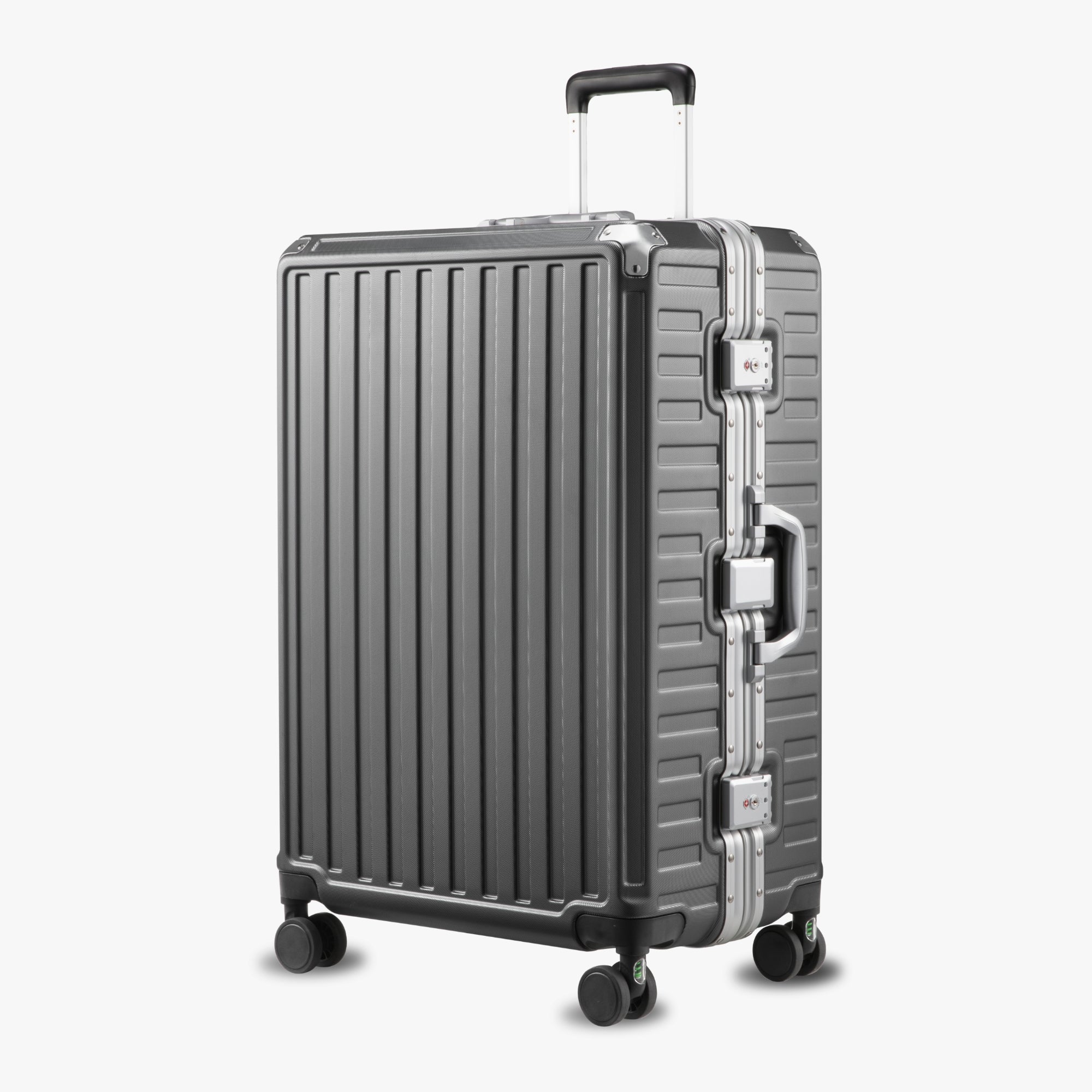Luggex 28-inch aluminum framecheck-in luggage with zipperless TSA lock and spinner wheels 
#color_charcoal
