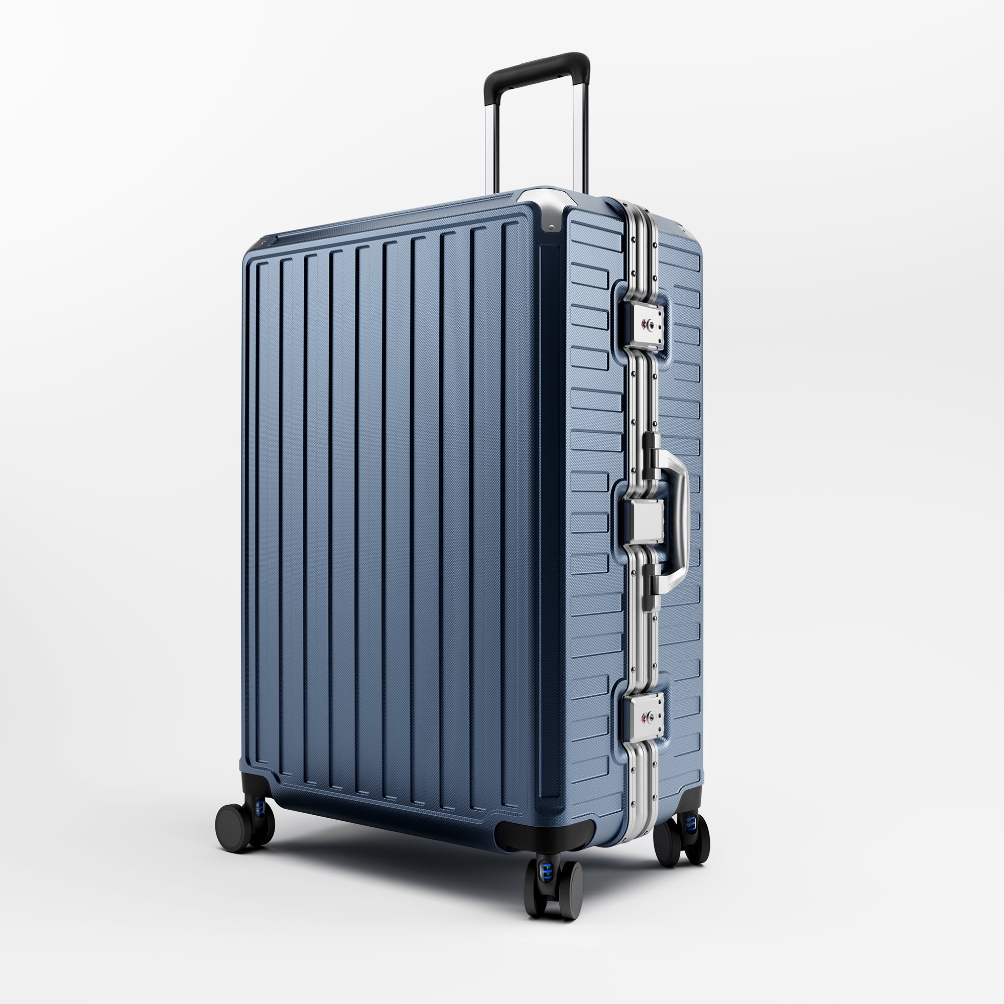 LUGGEX 28-inch aluminum-frame zipperless check-in suitcase with TSA-approved lock and smooth spinner wheels
#color_blue