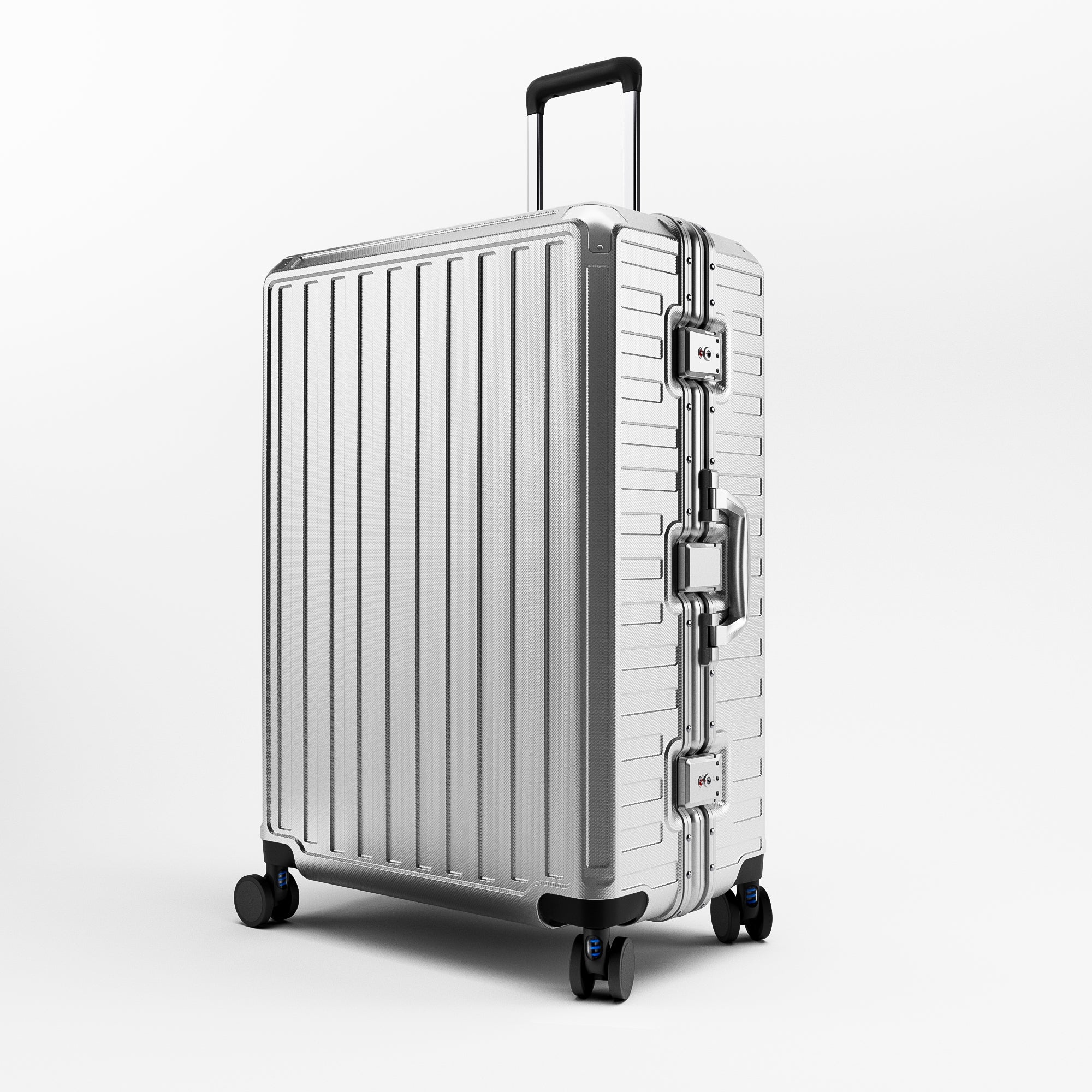 LUGGEX 28-inch aluminum-frame zipperless check-in suitcase with TSA-approved lock and smooth spinner wheels 
