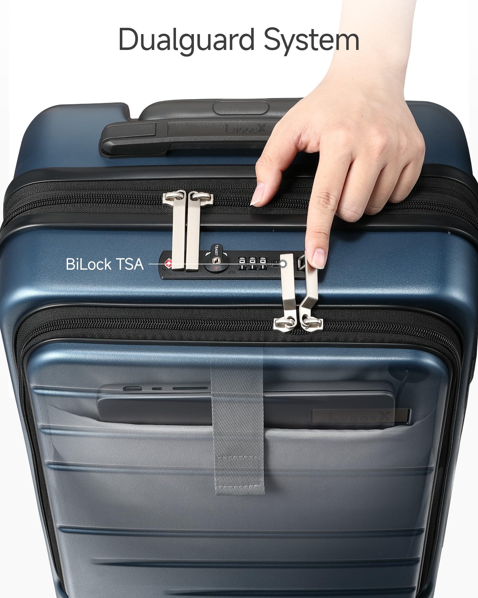 TSA-Approved Lock Carry-On Luggage 22x14x9 with Quick-Access Laptop Compartment & Organized Interior for Airport Travel Essentials
#color_black