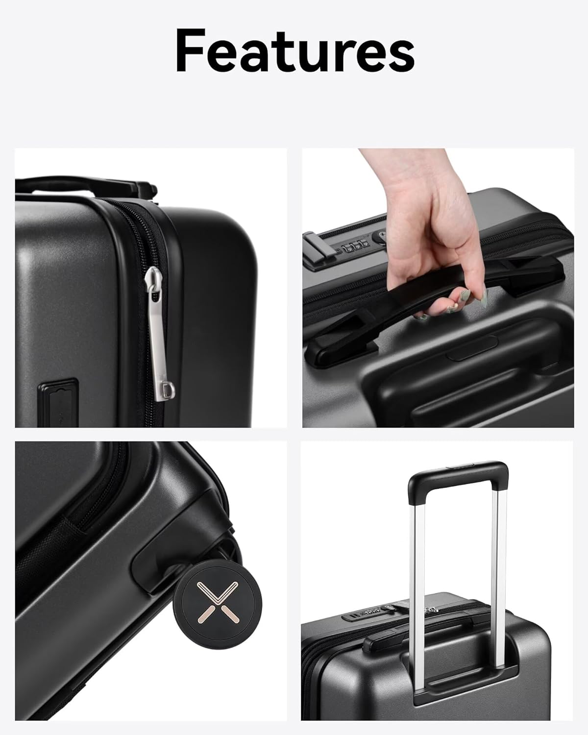 Expert Gear Travel Carry-On Luggage with Front Pocket, 22x14x9 Expert Depth Design for Effortless Organization. Compact Spinner Suitcase Meets Airline Size Requirements.
