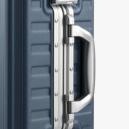 LUGGEX carry-on luggage suitcase with Comfort Grip side handle and smooth rebound design 
#color_blue