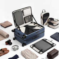 LUGGEX  FLA front open check-in suitcase with a deep main compartment, front-open design, and organized interior—designed to fit bulky items with ease.
#show #color_blue