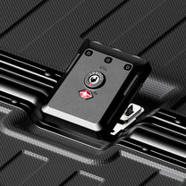 The LUGGEX zipperless carry-on features an integrated dual TSA-approved lock system with a reinforced housing, delivering secure closure and reliable travel protection without traditional zippers. #show #color_black