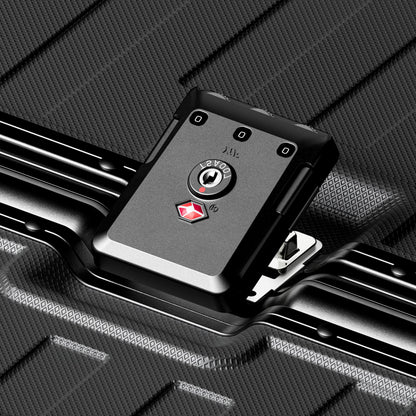 The LUGGEX zipperless carry-on features an integrated dual TSA-approved lock system with a reinforced housing, delivering secure closure and reliable travel protection without traditional zippers. #show #color_black