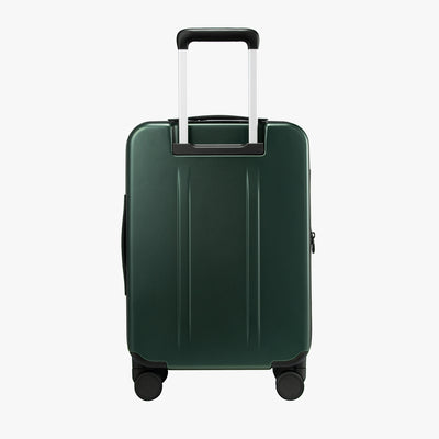 Back view of Luggex FLO 5 Core 20-inch 100% polycarbonate carry-on suitcase with retractable handle and smooth design. 