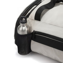 LUGGEX sport duffel bag side bottle pocket fits standard water bottle up to 2.6-inch diameter

