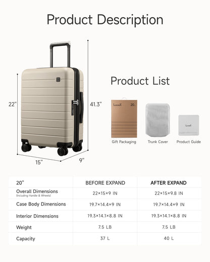 Eco-Friendly Carry-On Luggage: Best Sustainable Suitcase for Travel, Compact Size & TSA-Approved Design - Perfect Holiday Gift for Frequent Flyers 