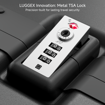 LUGGEX precision-engineered zinc TSA lock system providing enhanced luggage security for modern travelers. #color_black