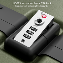LUGGEX precision-engineered zinc TSA lock system providing enhanced luggage security for modern travelers. #color_olive_green
