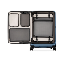 LUGGEX FLA front open check-in suitcase with an organized interior, removable divider, and separated compartments—designed to keep packing neat and items in place.
#show  #color_blue