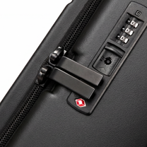LUGGEX FLA front open carry-on suitcase with a TSA-approved combination lock—designed to keep belongings secure while allowing airport inspection.
