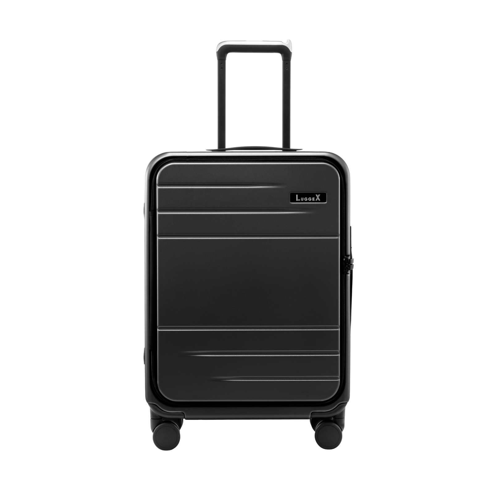 LUGGEX FLA front open carry-on suitcase with a rivet-free aluminum frame and clean front-open design—designed for streamlined, everyday travel.
