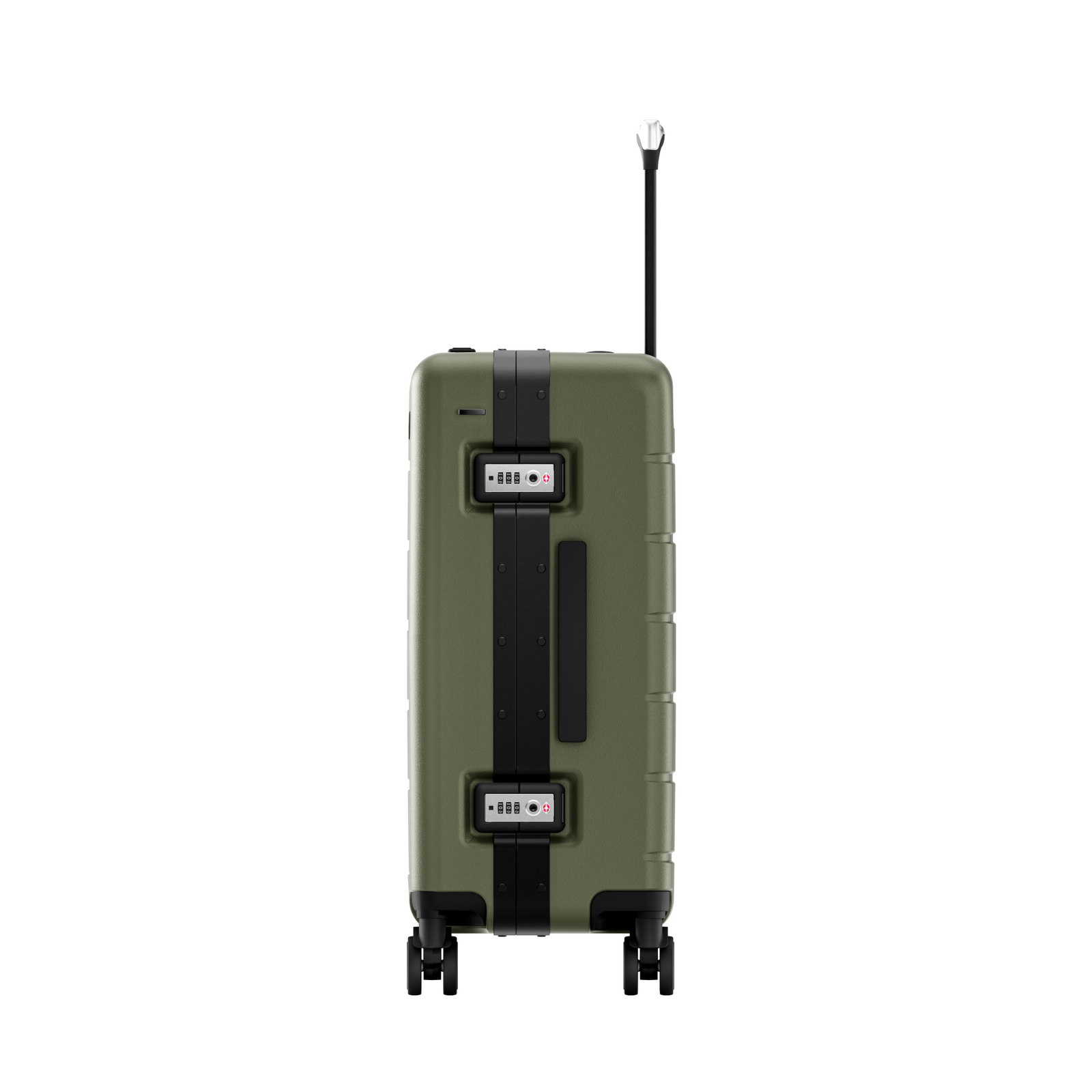 LUGGEX zipperless carry-on luggage with TSA-approved lock and one-click opening for secure and convenient travel. #show #color_olive_green