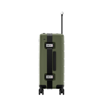 LUGGEX zipperless carry-on luggage with TSA-approved lock and one-click opening for secure and convenient travel. #show #color_olive_green