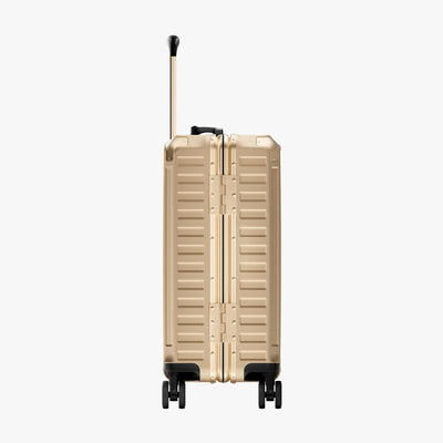 LUGGEX ZX 20-inch champagne gold suitcase, side view. #color_champagne_gold