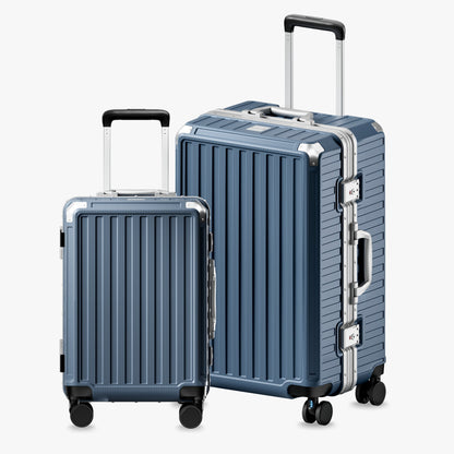 100% polycarbonate hard shell, and reinforced aluminum frame for durable protection and long-term travel use. 